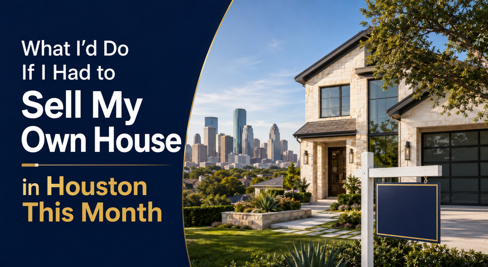 Houston home and skyline illustrating a seller strategy guide