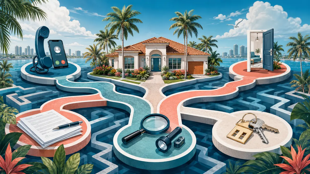 Editorial maze illustrating the decisions Florida FSBO sellers manage