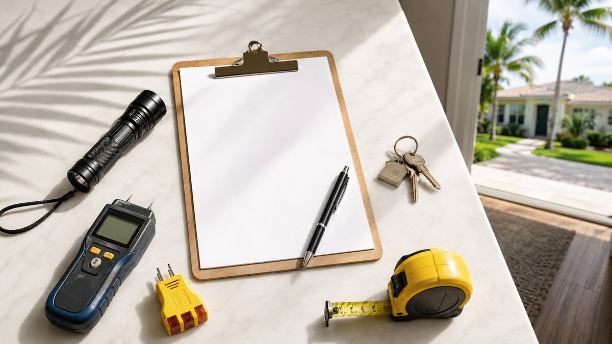 Florida home inspection tools and blank checklist