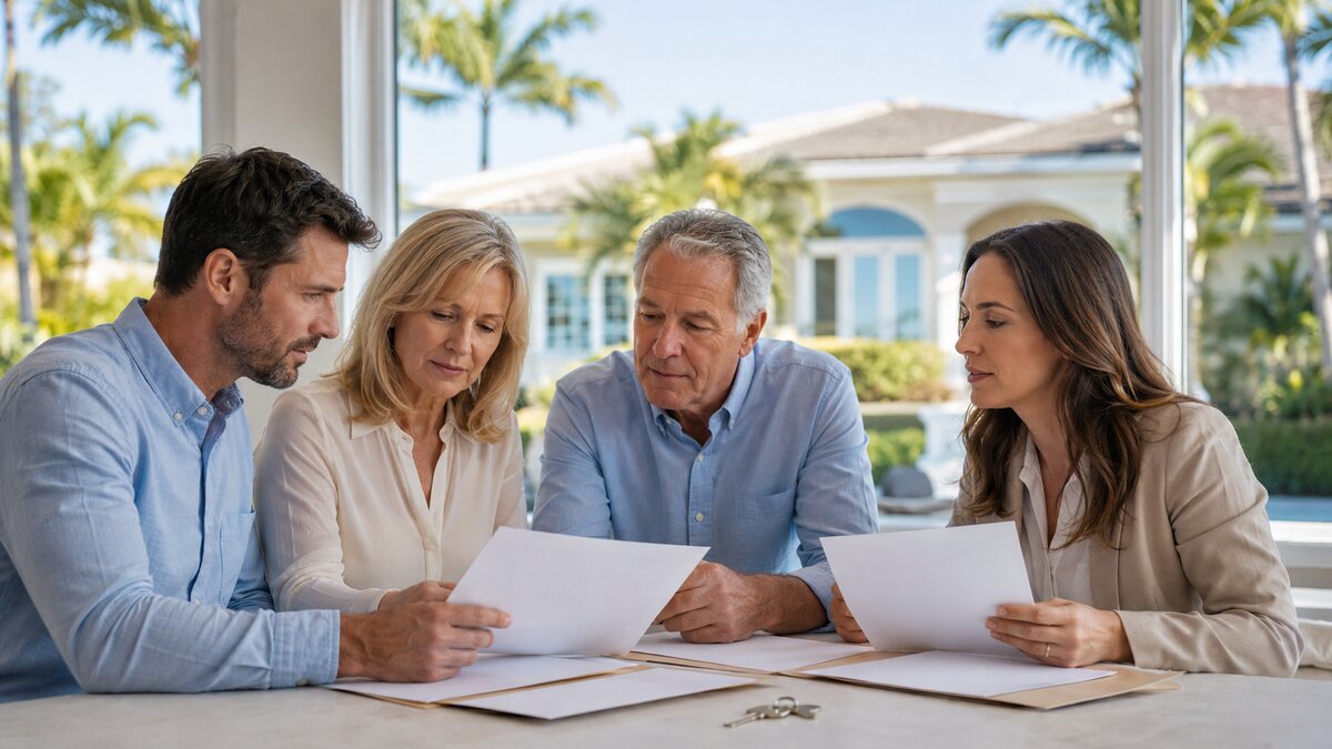 Family organizing records for an inherited Florida home