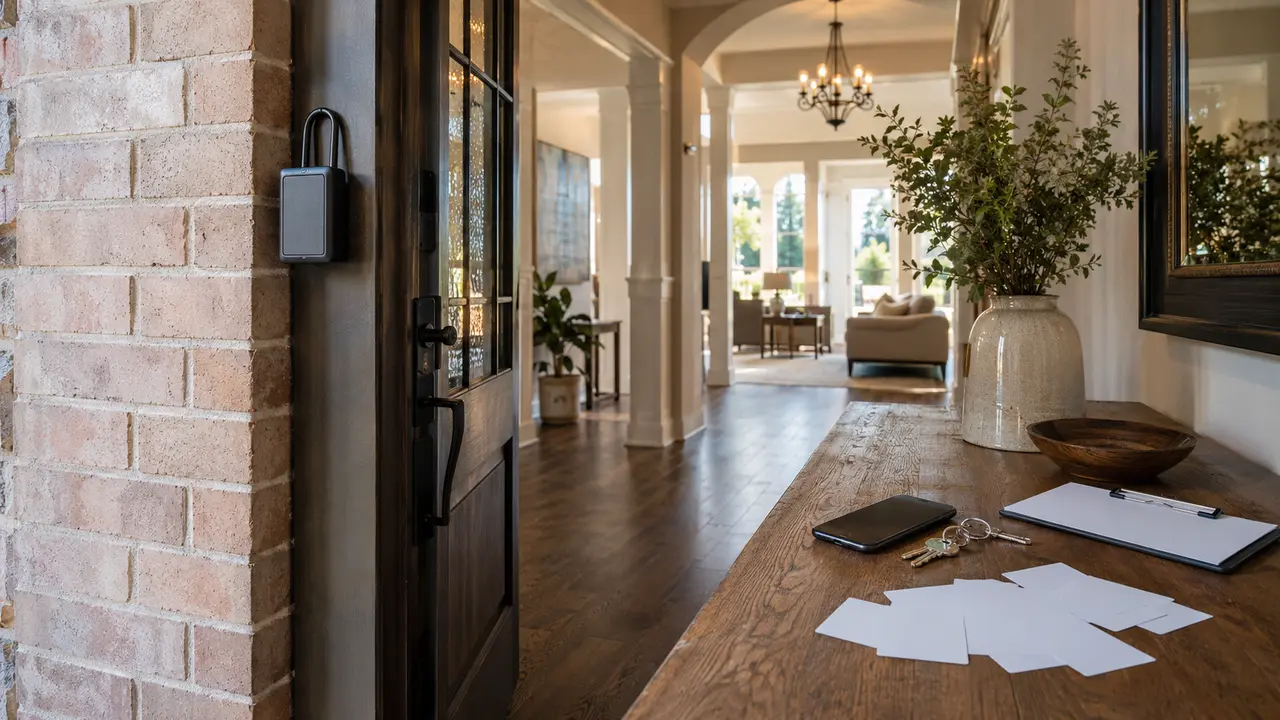 Texas home entry prepared for owner-managed showings
