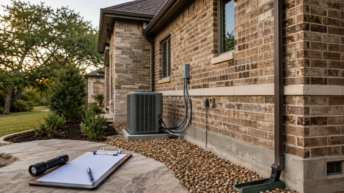 Texas brick home exterior prepared for inspection