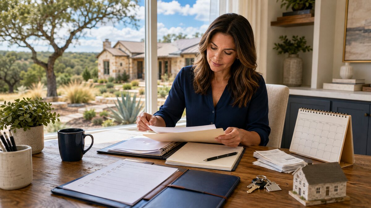 Texas home seller organizing property condition and disclosure records