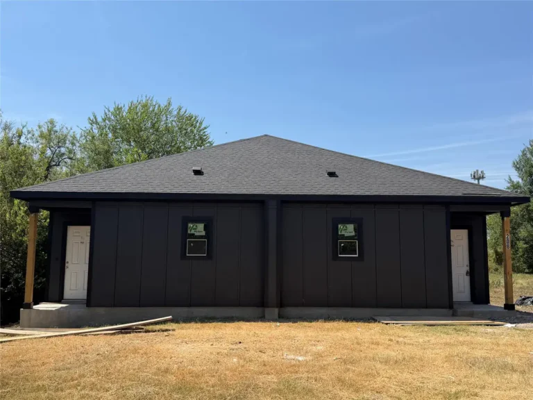 Construction-stage exterior of the duplex offered as 210 Sunnyland Drive in San Antonio