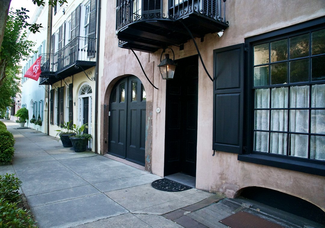 Rainbow Row historic houses in Charleston South Carolina