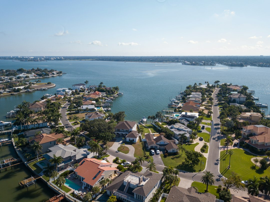 Aerial neighborhood view in the Winter Haven Florida area
